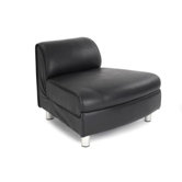 108 cm x 84 cm Sofa-Element (konvex) aus Leder in schwarz