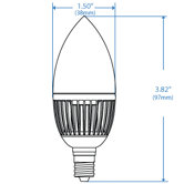 Candelabra 3000K Bulb in Clear