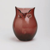 Pressed Glass Owl Hurricane