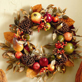 Fall Fruit and Pinecone Wreath