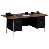 72" W Double Pedestal Large Executive Desk with File Drawer