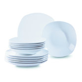 Cosmo 12 Piece Porcelain Dinnerware Set in Uni White