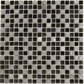 Dancez Fandango 5/8" x 5/8" Stone and Glass Blend Mosaic in Black