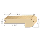 78" Solid Hardwood Unfinished Sapele Stair Nose for 3/8" Floors