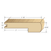 78" Solid Hardwood Unfinished Birch Stair Nose for 1/2" Floors