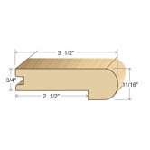 96" Solid Hardwood Unfinished Sucupira Stair Nose for 3/4" Floors