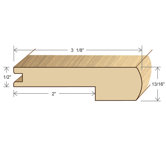 78" Solid Hardwood Unfinished Sapele Stair Nose for 1/2" Floors