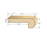 78" Solid Hardwood Unfinished Merbau Stair Nose for 3/8" Floors