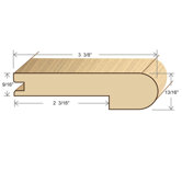 78" Solid Hardwood Unfinished Merbau Stair Nose for 9/16" Floors