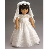 American Girl Dolls Special Day Dress, Wreath and Veil with First Communion or Wedding Outfit