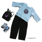 American Girl Dolls Butterfly Outfit with Backpack and Snickers