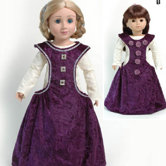 Clothes Pattern Doll Medieval Side less Gown