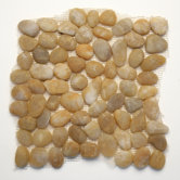 Decorative Pebbles 12" x 12" Interlocking Mesh Tile in Honed Turkish Amber