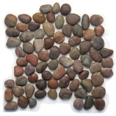 Decorative Pebbles 12" x 12" Interlocking Mesh Tile in Honed Agate