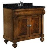 John Adams 36" Vanity in Brown Cherry with Granite Top