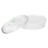 French White 1.5 Qt. Covered Oval Dish