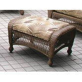 All-Weather Wicker Ottoman with Cushion