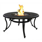 Glass Fire Pit Table with Matching Center Top