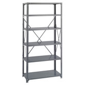 6 Shelf Commercial Steel Shelving in Dark Gray
