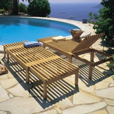 Teak Riviera Deck Chaise Lounge