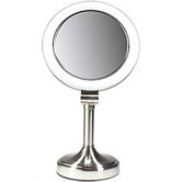Dimmable Sunlight Makeup Mirror in Satin Nickel
