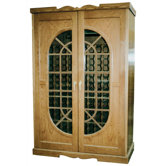700 Monaco French Window Oak Wine Cooler Cabinet