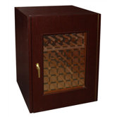Single Door Oak Wine Cooler with Double Pane Window