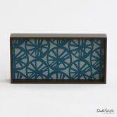 Blue Wheels Lacquered Wood Tray