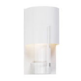 Oberon One Light Wall Sconce with White Steel Shade in Satin White