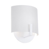 Scudo One Light Wall Sconce with Satin White Metal Shade in Satin White