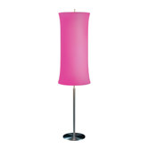 Lightweights Two Light Floor Lamp with Fuschia Spandex Shade in Satin Aluminum