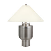 Urn Two Light Table Lamp in Satin Nickel