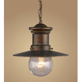 Maritime Outdoor Hanging Lantern in Hazelnut Bronze and Clear Seeded Glass