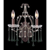Opulence  Candle Wall Sconce in Rust and Lime Crystal