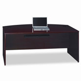 Quantum Series Bow Front Desk Shell, 71-3/8w x 35-1/2d x 30h, Harvest CY