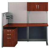 Office-in-an-Hour Straight Computer Workstation with Storage