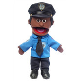 14" African-American Policeman Glove Puppet