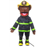 25" African-American Fireman Full Body Puppet
