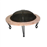 Cast Iron Rim Stone Finish Fire Pit