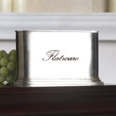 Antique Buffet "Flatware" Engraved Caddy