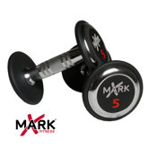 Pair of 5 lb. Commercial Rubber Round Dumbbells