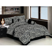 Classic 7 Piece Zebra Print Comforter Set