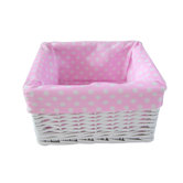 Willow Square Lining Basket in Pink Spot