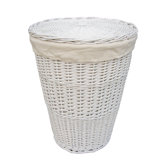 Single Round Laundry Basket in White