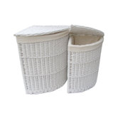 Willow Corner Laundry Basket in White (Set of 2)