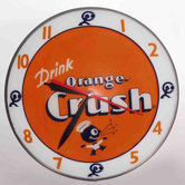 Double Bubble Orange Crush Glass Clock