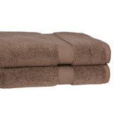 100% Supima Zero-Twist Cotton 2-Piece Oversized Bath Sheet/Towel Set in Cocoa