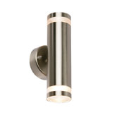 Kos Two Light Outdoor Wall Bracket in Brushed Stainless Steel