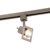 Barra One Light Track Spot Light in Satin Chrome Effect Plate