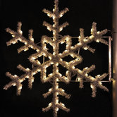 36" Pole Decoration Garland Snowflake in Warm White